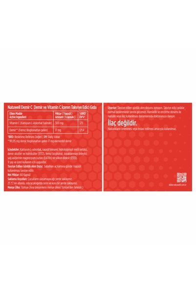 Natuwell Demir C 60 Kapsül