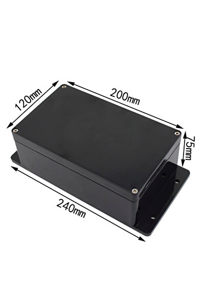 Choice14 200-120-75-with ears Black Box Outdoor Waterproof Case Plastic Box E...