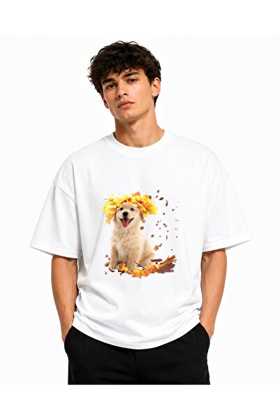 Inscriptie Tricou Unisex Bumbac Premium Casual " Catelus golden retriever "