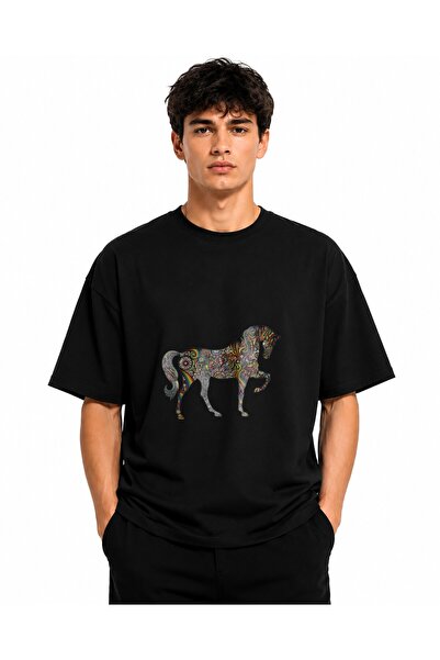 Inscriptie Tricou Unisex Bumbac Premium Casual " Large unicorn "