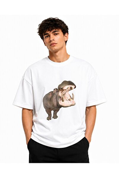 Inscriptie Tricou Unisex Bumbac Premium Casual " Hipopotan real "