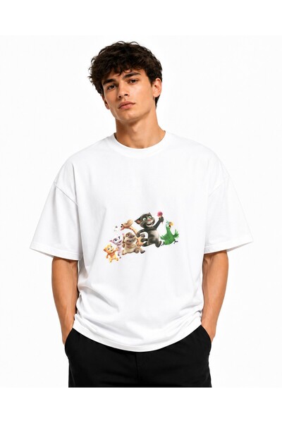Inscriptie Ουνισέξ Βαμβακερό T-Shirt Υψηλής Ποιότητας  "Talking Tom 2014 "