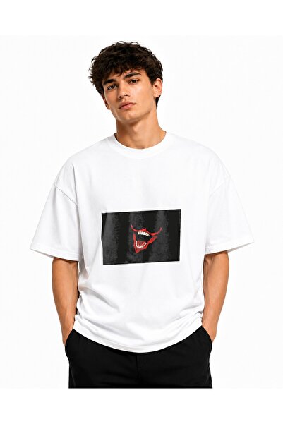 Inscriptie Unisex Βαμβακερό T-Shirt Υψηλής Ποιότητας  "Τζόκερ με ανοιχτό στόμα "