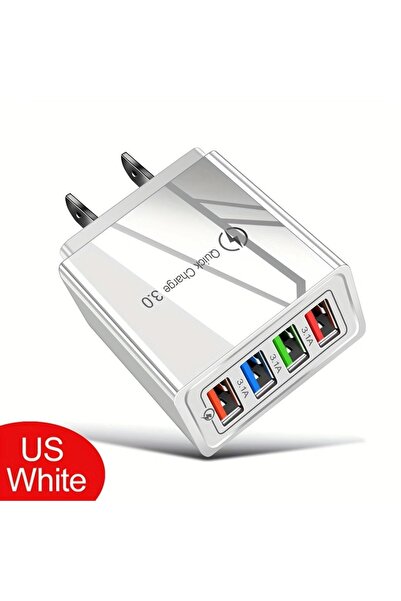 Choice US WHITE EU US Plug 3A USB Charger Multi Port 4 USB Quick Charge 3.0 F...