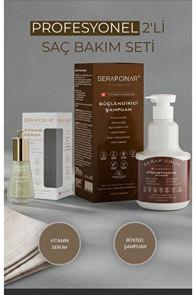 Serap Çınar Cosmetics Saç Bakım Seti: Saç Vitamin Serum 30ml Bitkisel Şampuan...
