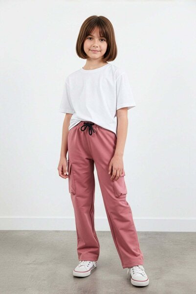 Fulla Moda Cargo Pocket Girls' Sweatpants with Elastic Waist