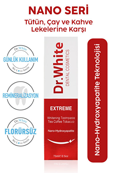 Dr.White Nano-Hydroxyapatite Extreme Whitening Tea Coffee Diş Macunu (75 ML)