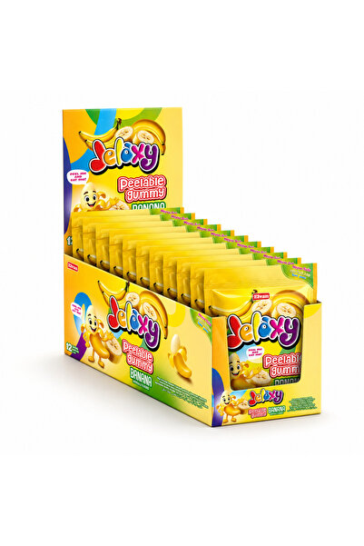 jelaxy Peelable Muz Aromalı Soyulabilir Yumuşak Şekerleme 65 Gram 12 Adet (1 ...