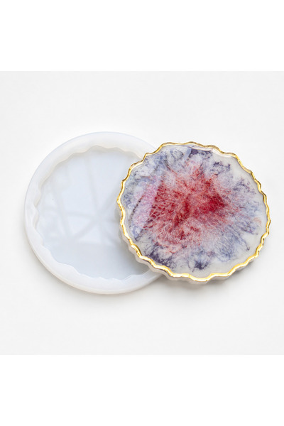 cnk craft shop Epoksi Reçine Geode Bardak Altlığı Silikon Kalıbı , Epoksi Sil...