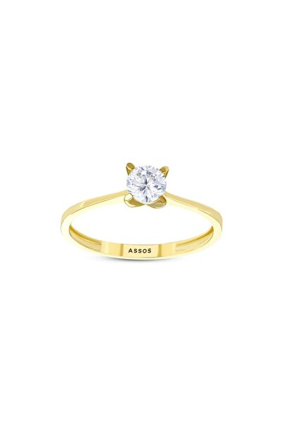 Assos Pırlanta Altın Tektaş Yüzük - 14K