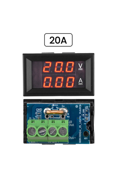 Choice 20A Red red 20A 50A Digital Voltage Ammeter Tester 0.28 Inch 3-Digit B...