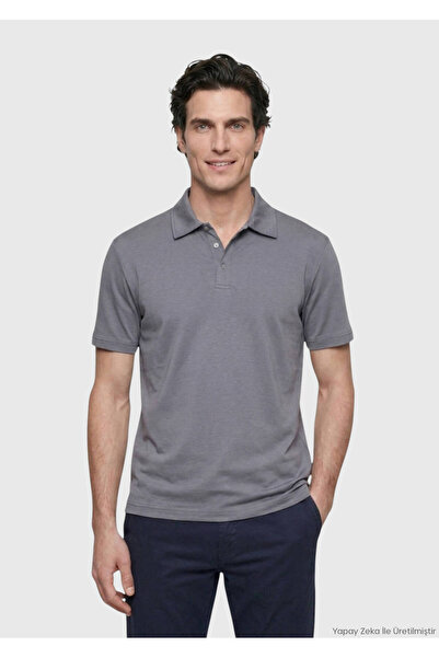 Ramsey Anthracite Plain Cotton Blend T-Shirt