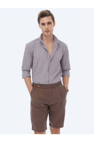 Kip Plum Regular Fit Woven Casual Cotton Blended Shirt