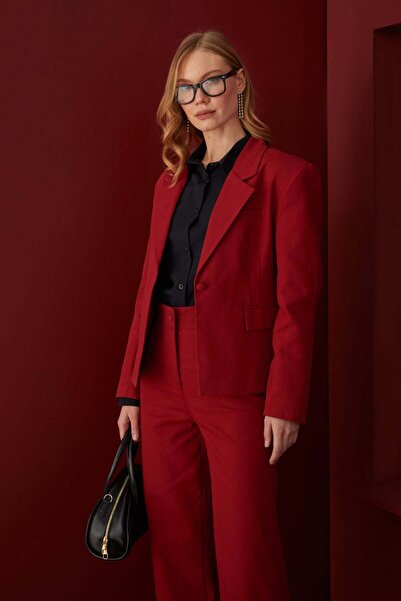Fulla Moda Jachetă Fleto cu un singur nasture și buzunare slim fit