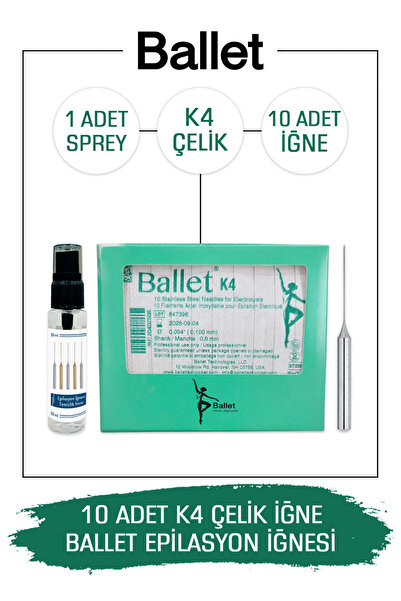 Ballet 10 Adet K4 Gümüş Epilasyon Iğnesi Orijinal K4 Çelik Iğne 20402511