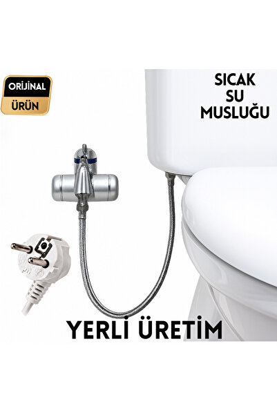 Sıcak Musluk Elektrikli Taharet Ani Su Isıtıcılı Musluk Fhr-2s Gümüş Gri