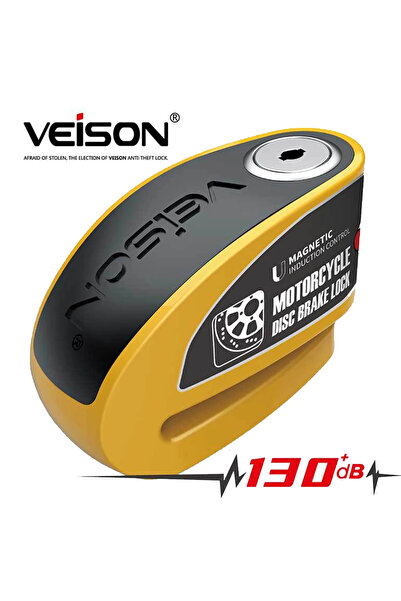 Choice1 DX26 Yellow Motorcycle Waterproof Alarm Lock Bicycle DiscLock Lntelli...