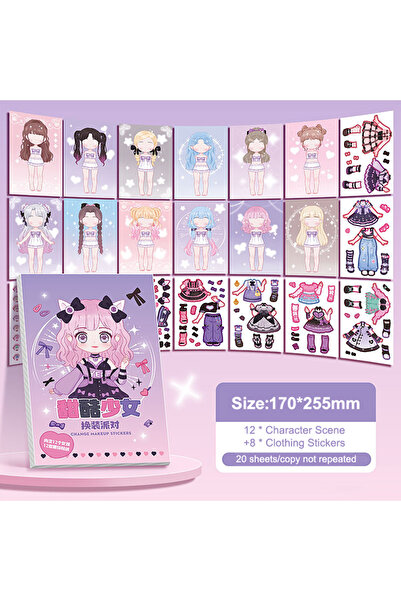 Choice A3 DIY Book Dress Up Sticker Cartoon Girl Makeup Show Princess Puzzle ...