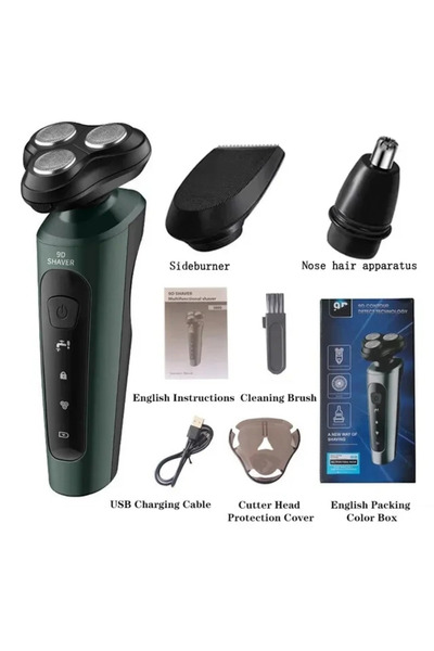 Choice ماكينة حلاقة كهربائية جديدة 3 في 1 للرجال، بتقنية 9D، مزودة بمنفذ USB،...
