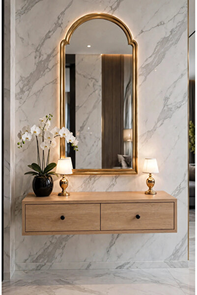 ENG AHŞAP Modern MDF 2 Kapaklı Makyaj Masası - Dresuar