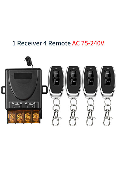 Choice 1V4 AC75-240V RF433Mhz Wireless Remote Control Switch 12V 24V 220V 110...