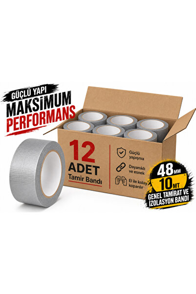 Sanplaza Gri Tamir ve İzolasyon Bandı 48mm 10mt Suya Dayanıklı Duct Tape Sırd...