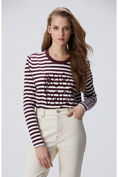 Network Beyaz Bordo T-Shirt