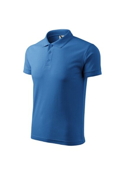Malfini Tricou polo bărbătesc din piqué, albastru azuriu, mărimea XL