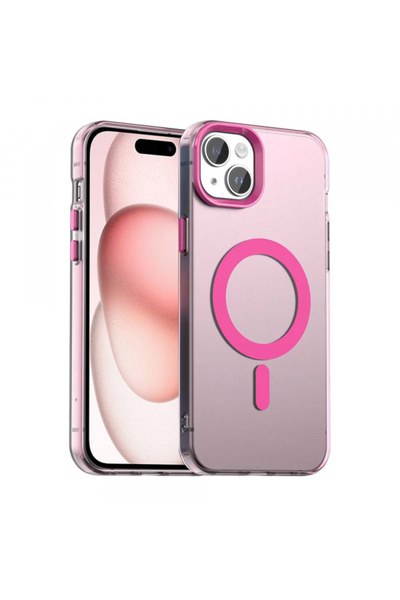 Apple Husa MagSafe pentru iPhone 15 Plus, Techsuit, CandyCase, Roz