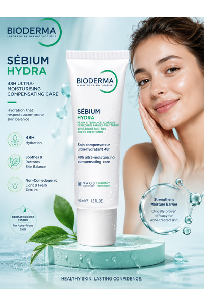 Bioderma كريم العناية المكثفة والمرطب والمهدئ - لا يضيق المسام، 40 مل - سيبيو...
