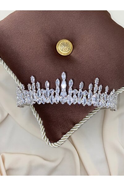sitrini Pearlina Bridal Crown Zircon Stone Hair Accessory
