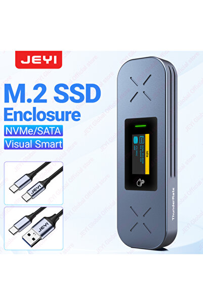 Choice JEYI i9x JEYI M.2 NVMe/SATA SSD Smart Display Enclosure USB 3.2 10Gbps...