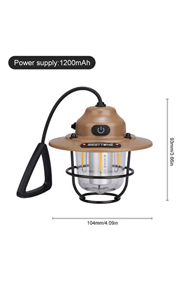 Choice Khaki Portable Camping Lanterns Retro Hanging Tent Lamp Waterproof Dim...