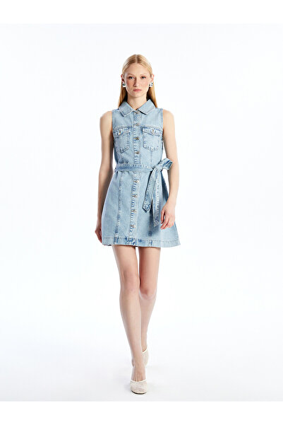 LC Waikiki Original Shirt Collar Jean Dress