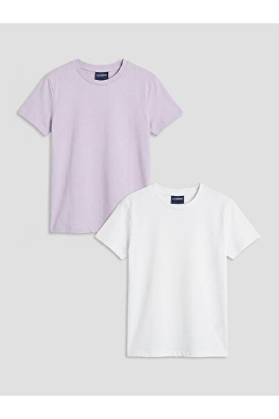 LC Waikiki Trendlucky Girl's 2-Piece T-Shirt with Oval Collar and Difference ...