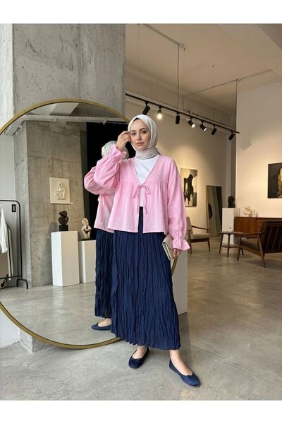 Generic Brand Lined Skirt-Navy Blue