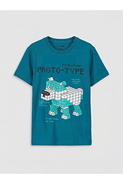 LC Waikiki Original Oval Collar Short Sleeve Printed Boys' T-Shirt