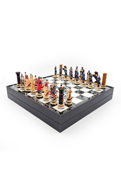 ZERO LAND SPT-GLD طقم شطرنج فارسي مرسوم يدويًا - طقم شطرنج بتصميم الصليب - صن...