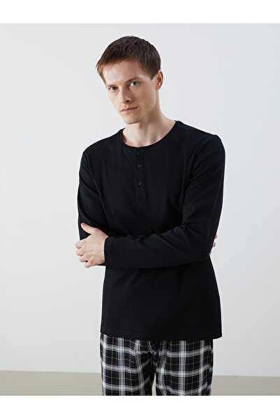 LC Waikiki Alita City Men's Long Sleeve Pajama Top with Contrast Collar