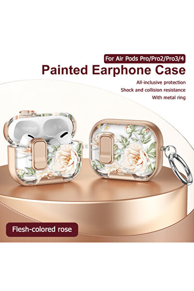 Choice8 For AirPods 4 XFDZ0062456 Lovely Floral Flower Transparent Case For A...