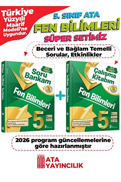 Ata Yayıncılık 5. Sınıf Fen Bilimleri Süper Set Soru Bankam + Çalışma Kitabım...