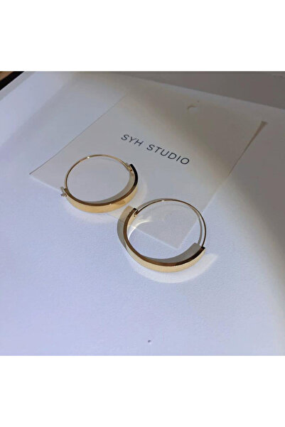 Choice Gold-color Internet Celebrity Temperament Circle Earrings for Women in...