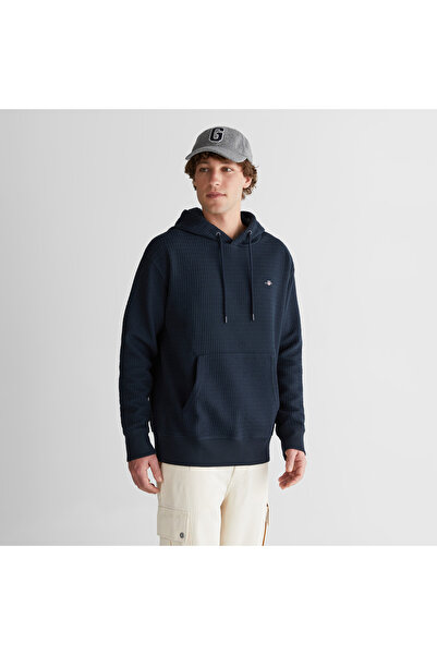 Gant Erkek Lacivert Regular Fit Kapüşonlu Sweatshirt