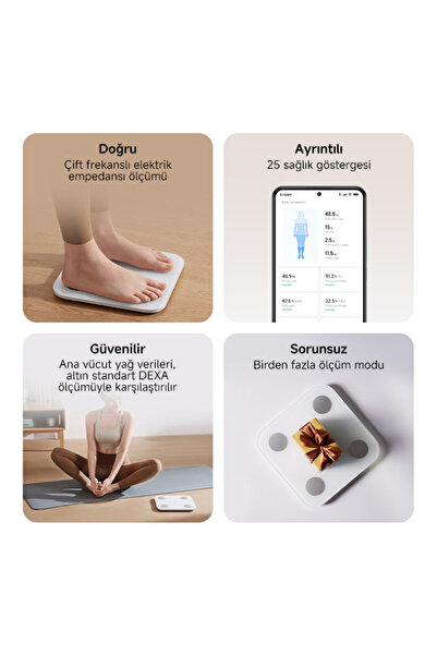 Xiaomi Mi Body Composition Scale S400 Yeni Nesil Çift Frekanslı Akıllı Bluetooth Baskül