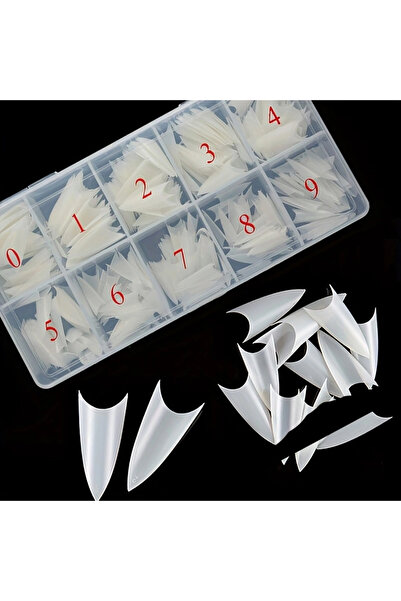 Choice 500 Nature Thin High-Heeled Nail Tips 500 Pieces Short Sharp Tip False...