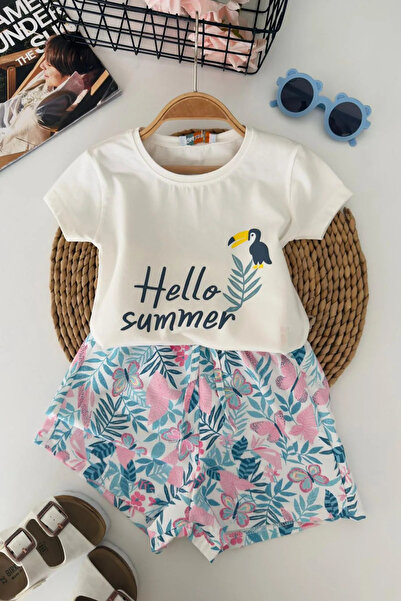 Minigimin Cicileri طقم شورت بناتي مطبوع عليه عبارة Hello Summer من My Little ...