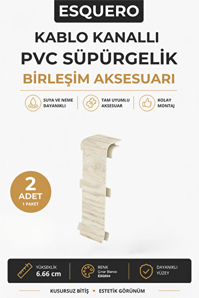 AGK Esquero Pvc Süpürgelik Çınar Bianco - ESQ604 Birleşim Aksesuarı (1 paket ...