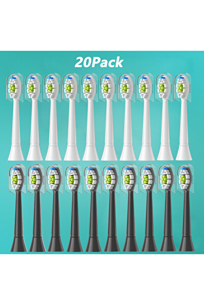 Choice7 10White 10Black 5-20pcs Replacement Toothbrush Heads Compatible with ...