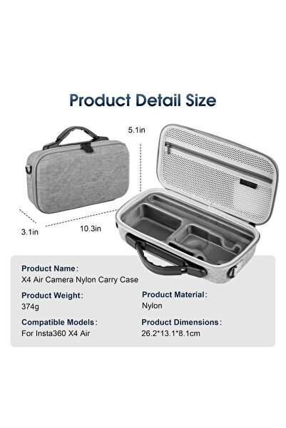 Choice Grey STARTRC VCR Carry Case for Insta360 X4 Air Lens Guard Carrying St...