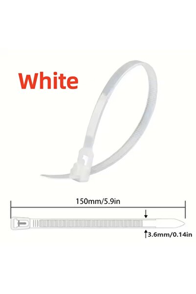 Choice7 100PCS White 1000/100Pcs Reusable Cable Ties Cable Lock Loop Nylon Ti...